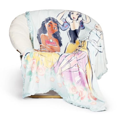 Kids Plush Throw Blanket with Ruffled Edges - Multi Princess 46x60