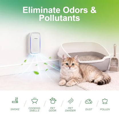 White Gray 4 Pack Plug-In Mini Air Ionizers for Home, Bedroom, Office