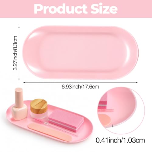 Pink Plastic Nail & Jewelry Storage Trays - Set of 4