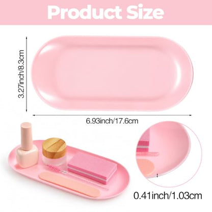 Pink Plastic Nail & Jewelry Storage Trays - Set of 4