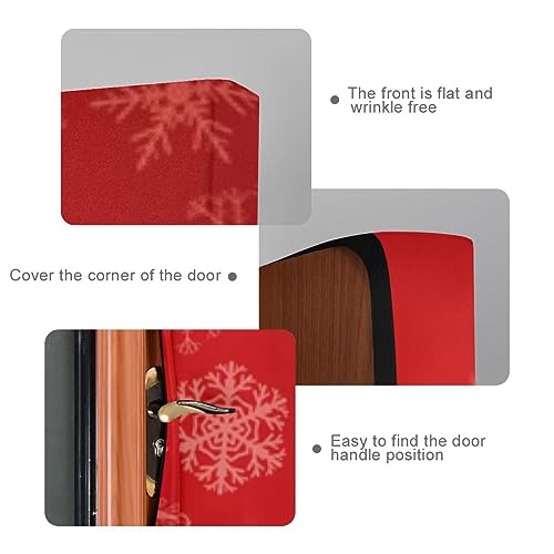 Christmas Red Snowflake Door Cover - Washable High Elastic Fabric, 40x102 Inch - Festive Home Decor