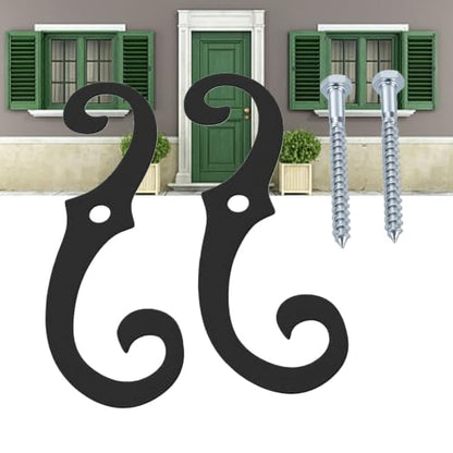 2pcs 6.3in Iron Shutter Dogs, Anti-Rust Exterior Tieback Fasteners with Screws