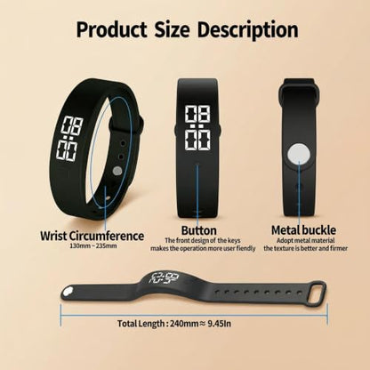 Vibrating Alarm Wristband for Heavy Sleepers Silent Wake-Up Clock