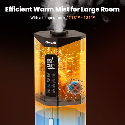 Large Room Humidifier 2.38Gal/9L Cool & Warm Mist - Black