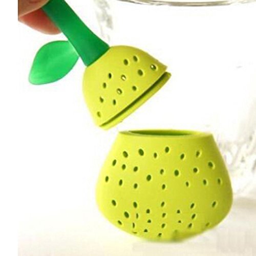 Naranqa Silicone Fruit Shape Cute Tea Bag Funny Loose Leaf Tea Infuser in Strawberry Pear Orange and Lemon Shape 4 Colorful Cool Tea Infuser Strainer for Mug Cup Herbal Weight Loss Tea-Dishwasher Safe