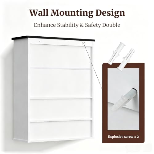 Wall Mounted Bathroom Cabinet Over-the-Toilet 24x30 Farmhouse Style with Drawer