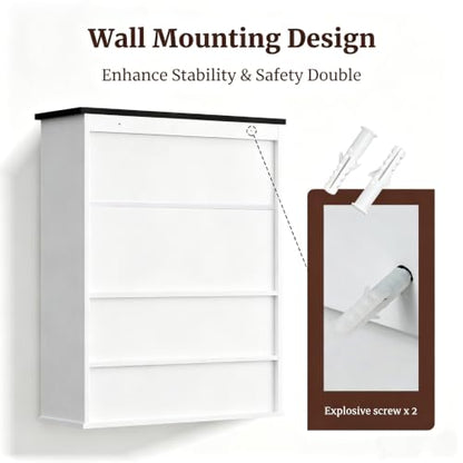 Wall Mounted Bathroom Cabinet Over-the-Toilet 24x30 Farmhouse Style with Drawer