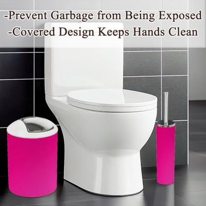 Bathroom Accessory Set 6PCS Bright Solid Hot Pink Gradient with Multi5 Variation