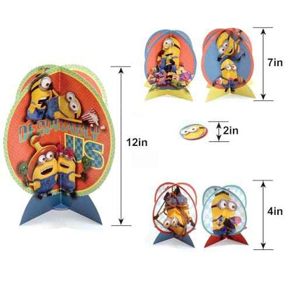 Multicolor Despicable Me Table Centerpiece Kit - 1 Set (4.3" - 12.5") - Ideal for Kids' Birthday Parties & Events