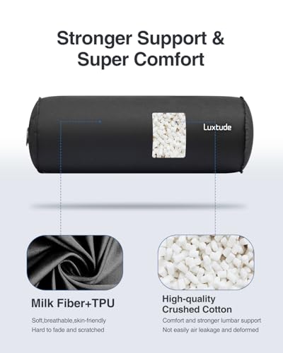 Inflatable Lumbar Pillow for Travel, Back Support Cushion for Airplane & Car