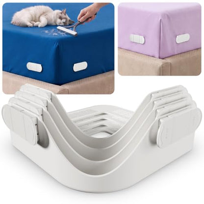 Padag Bed Sheet Holders for Corners - White, Heavy Duty Fitted Sheet Grippers for Deep Mattresses