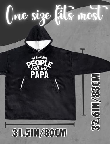 Wearable Hoodie Blanket for Adults - Papa Gifts One Size Hooded Throw