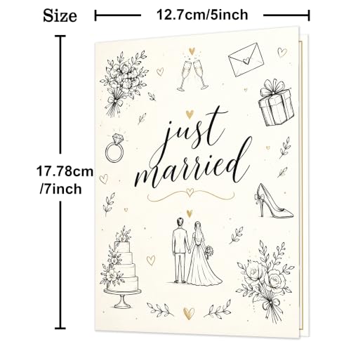 Wedding Card for Bride & Groom - Engagement Gift with Envelope - Variation Card 356