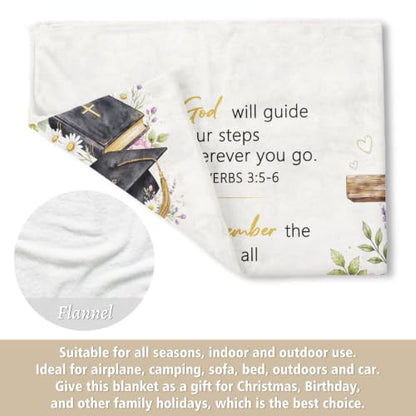 Christian Graduation Blanket for Women & Men - Inspirational Bible Verse Throw 2026 Gift