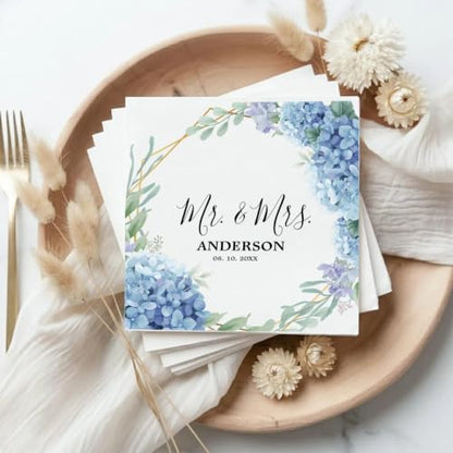Personalized Wedding Napkins - Custom Elegant Reception Decor DS 03