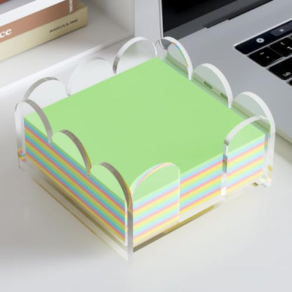 3x3 Acrylic Sticky Note Holder with 100 Sheets of Sticky Notes - Desk Organizer