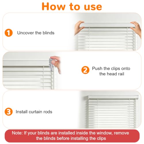 12 Pack 2-Inch Clear Blind Valance Clips - Hidden Window Cover Fasteners