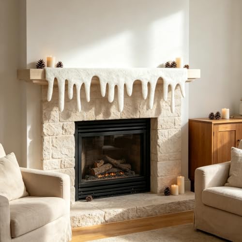 Artificial Snow Garland Roll - Felt Icicle Snow Cover for Christmas Decorations