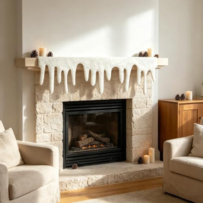Artificial Snow Garland Roll - Felt Icicle Snow Cover for Christmas Decorations