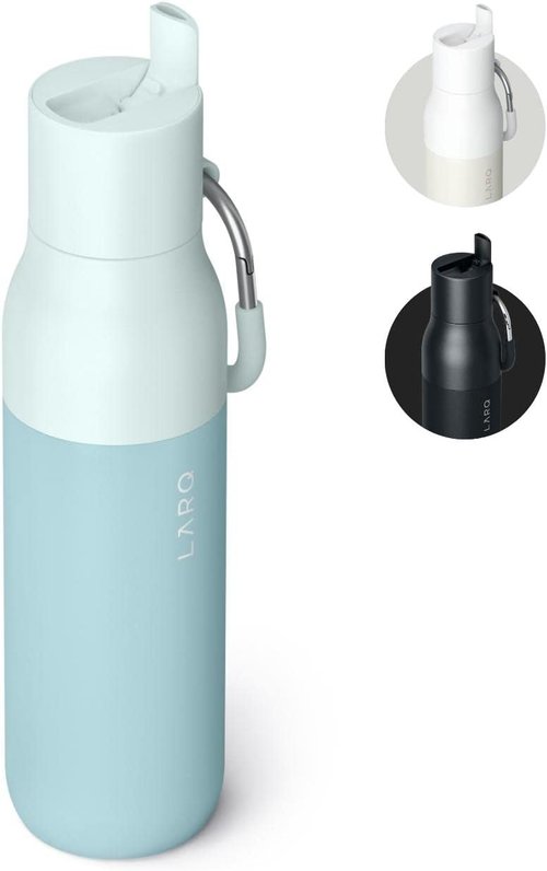 LARQ Bottle Flip Top 25 oz - Insulated Stainless Steel Water Bottle With Straw | BPA-Free & Reusable | Keeps Drinks Cold for 24 Hours, Seaside Mint
