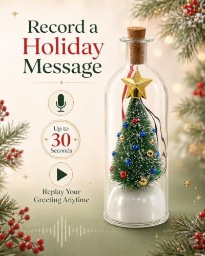 Green 3PCS Recordable Christmas Tree Message Bottle Ornaments - Holiday Decor