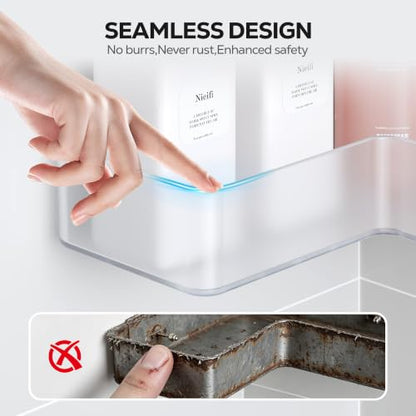 Nieifi Adhesive Corner Shower Caddy Set - Clear, 5 Pieces