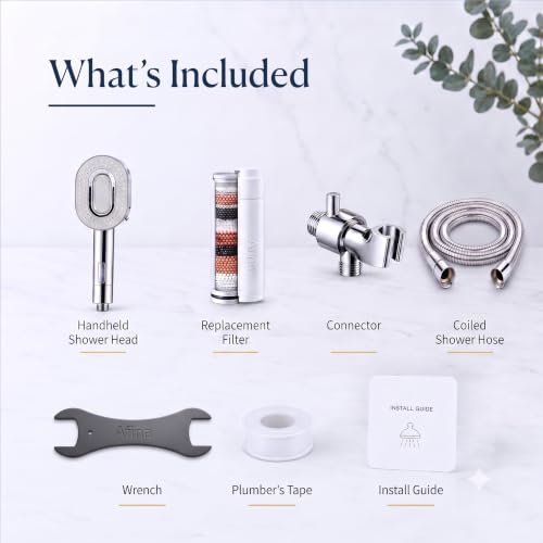 Afina Filtered Handheld Shower Head 2 Modes High Pressure Matte Black