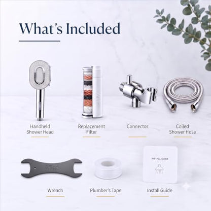 Afina Filtered Handheld Shower Head 2 Modes High Pressure Matte Black
