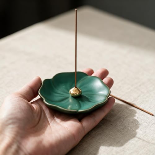 Portable Ceramic Incense Holder with Ash Catcher for Meditation Yoga Travel