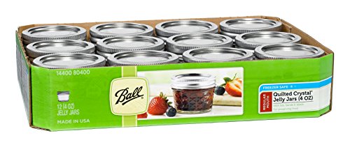 Ball Mason 4oz Quilted Jelly Jars with Lids and Bands, Set of 12