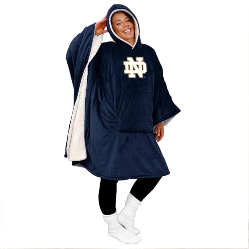 Notre Dame Fighting Irish Hooded Blanket Poncho - Sherpa Wearable Cape