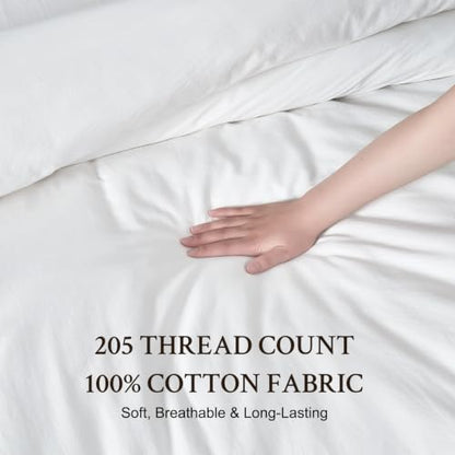 White King Size Cotton Duvet Cover - 100% Natural Breathable Bedding