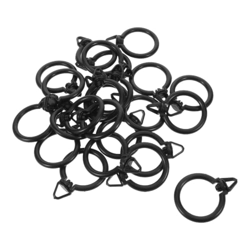 Black Plastic Curtain Rings with Swivel Hooks - 190Pcs Seamless Silent Operation