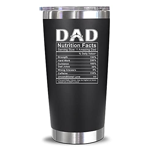20 Oz Dad Tumbler Black - Father's Day Gift for Dad from Kids - Dad Nutrition Variation