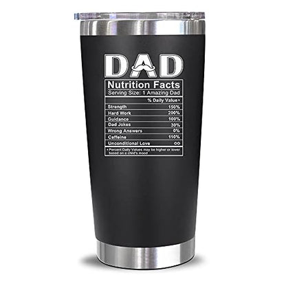 20 Oz Dad Tumbler Black - Father's Day Gift for Dad from Kids - Dad Nutrition Variation