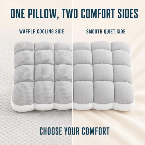 Cooling Marshmallow Puff Pillow - Gray Cloud-Like Support for Side & Back Sleepers