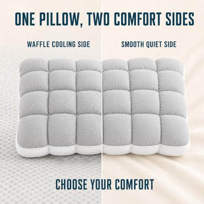Cooling Marshmallow Puff Pillow - Gray Cloud-Like Support for Side & Back Sleepers