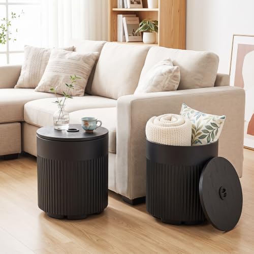 Tangkula 3-in-1 Outdoor Umbrella Side Table Black Variation