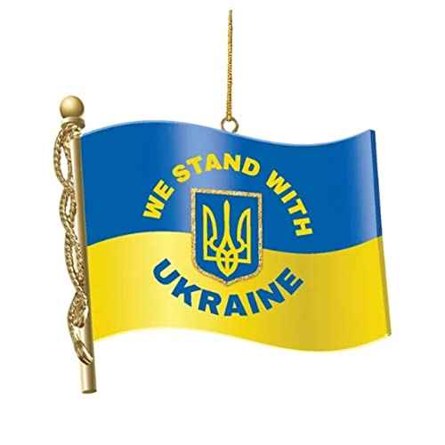 Kurt Adler Resin We Stand with Ukraine Flag Ornament