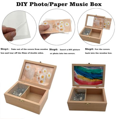 DIY Wooden Photo Frame Music Box with Edelweiss Variation - Handcrafted Gift