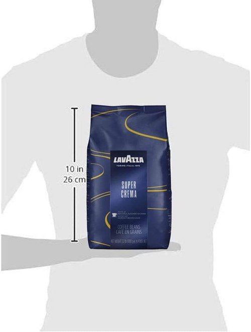 Lavazza Super Crema Whole Bean Coffee - Premium Light-Medium Espresso Roast | 2.2 lb (Pack of 3)
