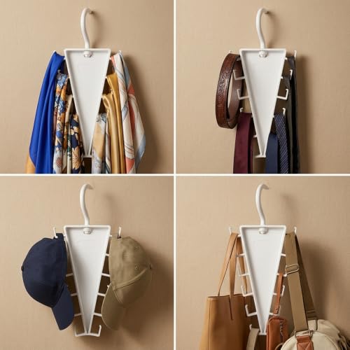 2-Piece V-Shaped Double-Sided Closet Organizer with 12 Hooks - Space Saving Hanger