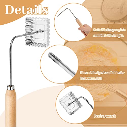 12-Piece Rosette Iron Mold Set with Handle for Baking and Frying