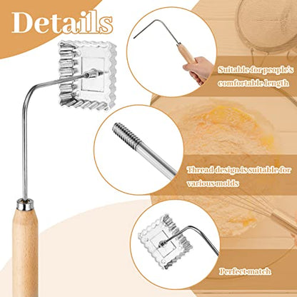 12-Piece Rosette Iron Mold Set with Handle for Baking and Frying