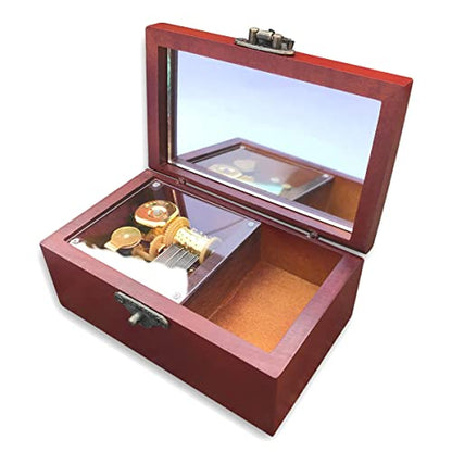 Antiqued Lock Wooden Jewelry & Music Box - Castle in The Sky (Carrying You) Variation 1