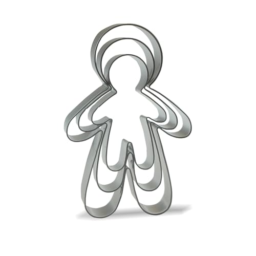 Stainless Steel Gingerbread Man Cookie Cutter Set - 3 Sizes for Baking & Crafts
