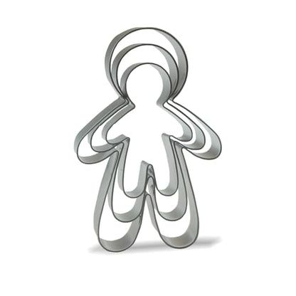 Stainless Steel Gingerbread Man Cookie Cutter Set - 3 Sizes for Baking & Crafts