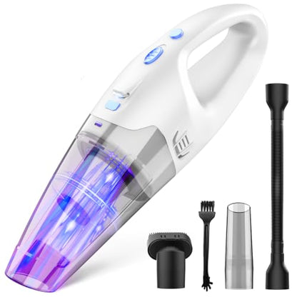 Cordless Handheld Vacuum Cleaner with 6KPa Suction & LED Light - Lightweight Portable Car & Home Cleaning