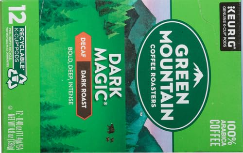 Green Mountain Coffee Dark Magic Decaf Keurig K-Cups Coffee, 12 Count