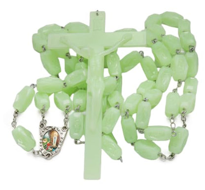 Large Glow in the Dark Wall Cross Rosary for Prayer and Decor